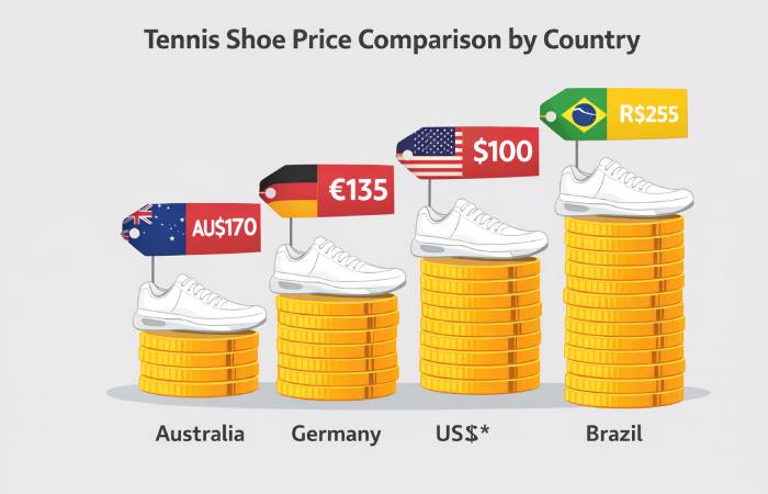 Tennis Shoe Price Comparison by Country