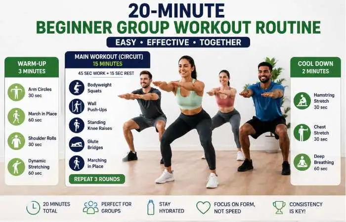 20-Minute Beginner Group Workout Routine