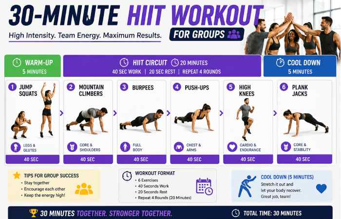 30-Minute HIIT Workout for Groups