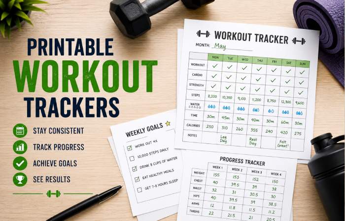 Printable Workout Trackers