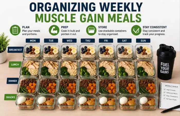Organizing Weekly Muscle Gain Meals
