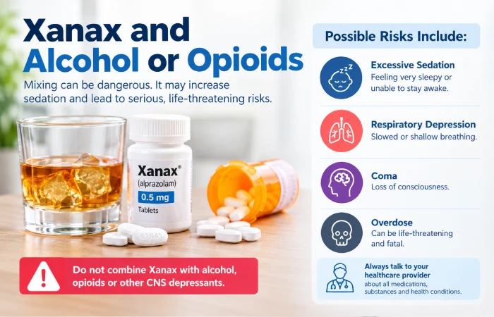 Xanax and Alcohol or Opioids